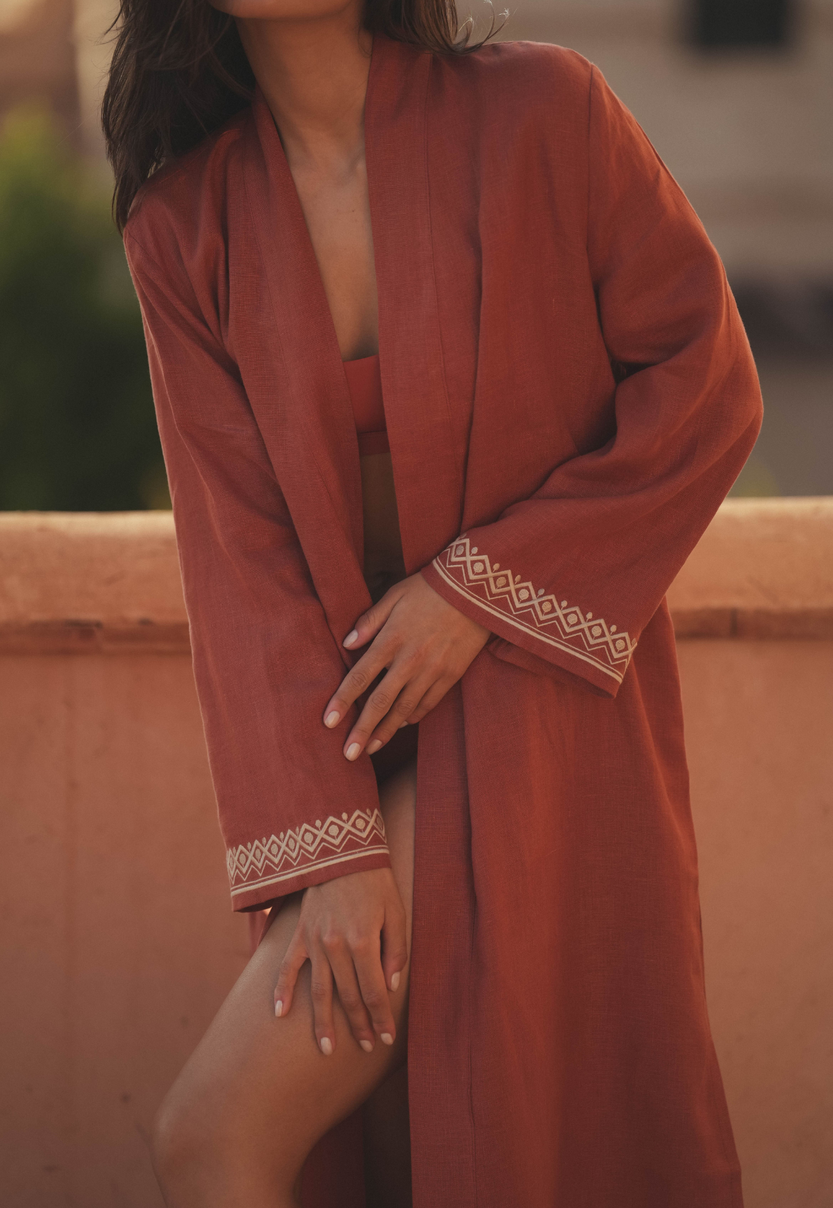 Kimono Palm Tree Terracota