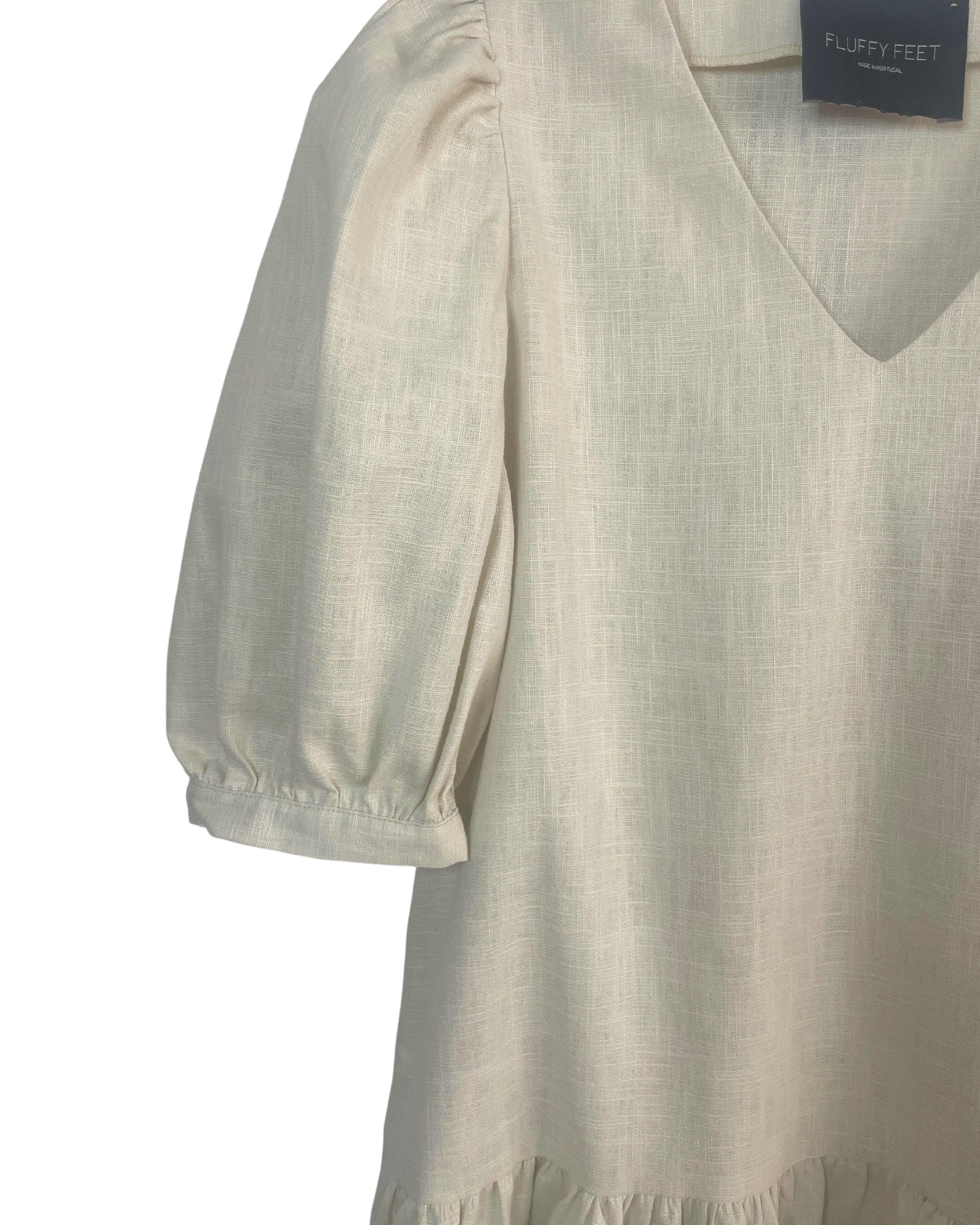 Paola Short Dress Linen | Beije - Fluffy Feet