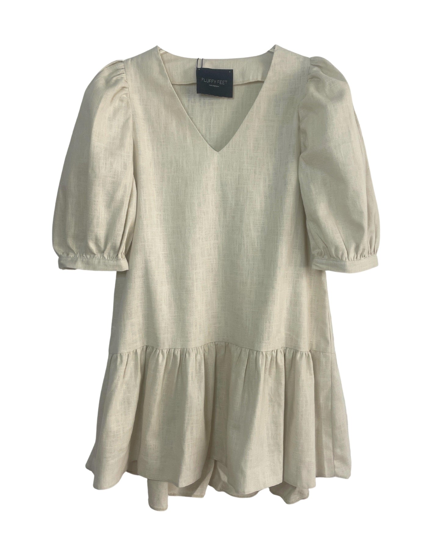 Paola Short Dress Linen | Beije - Fluffy Feet