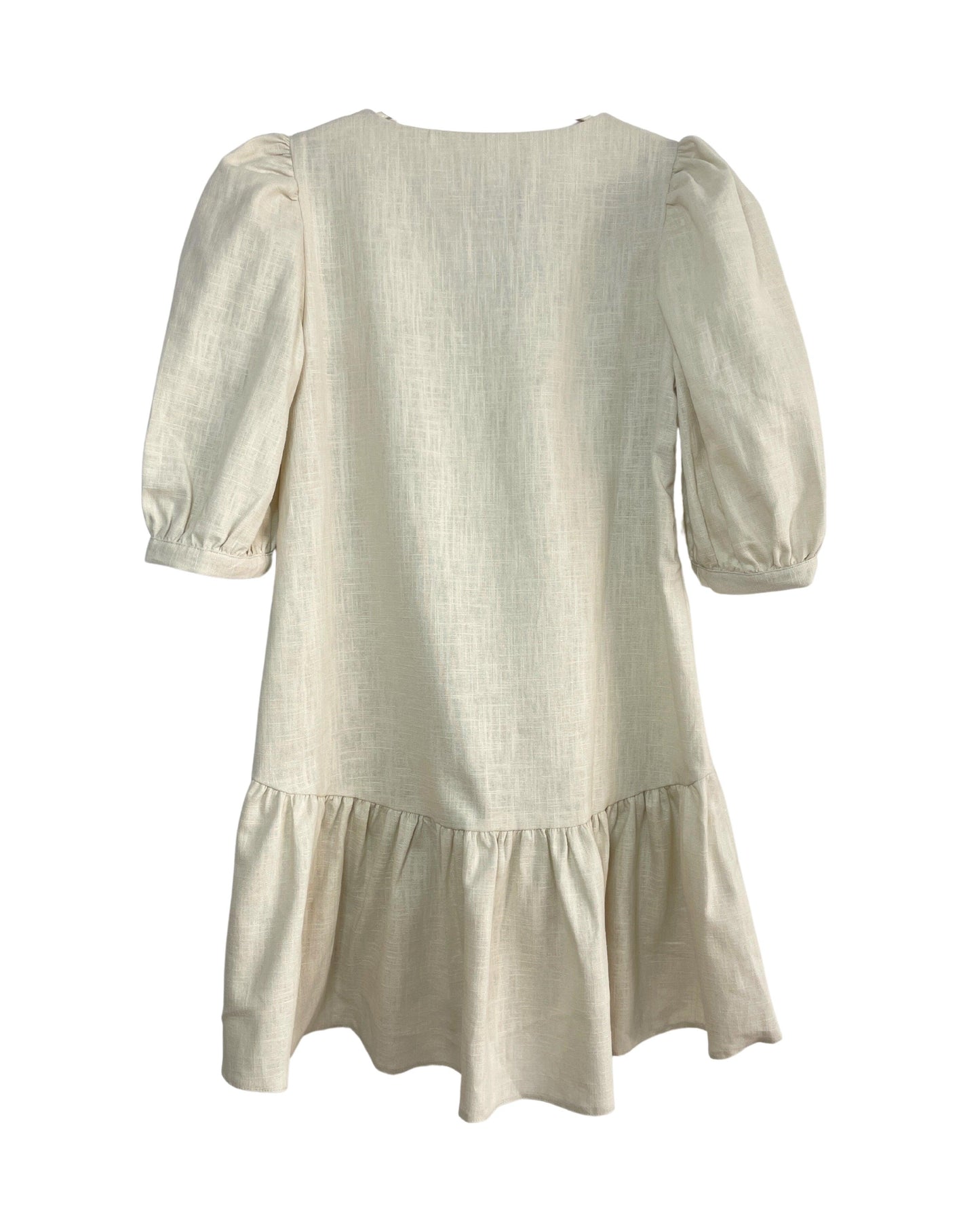 Paola Short Dress Linen | Beije - Fluffy Feet