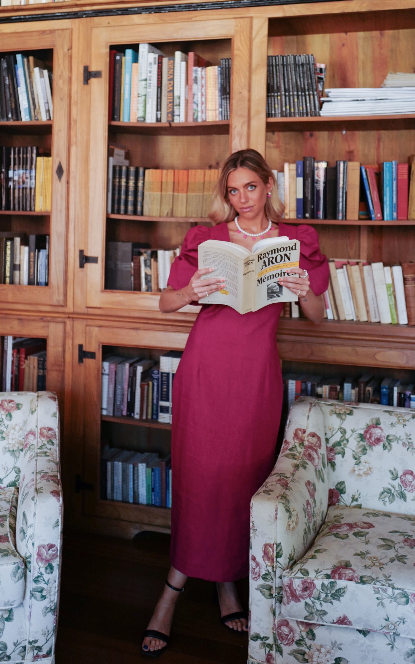 Alba Linen Dress - Fucshia