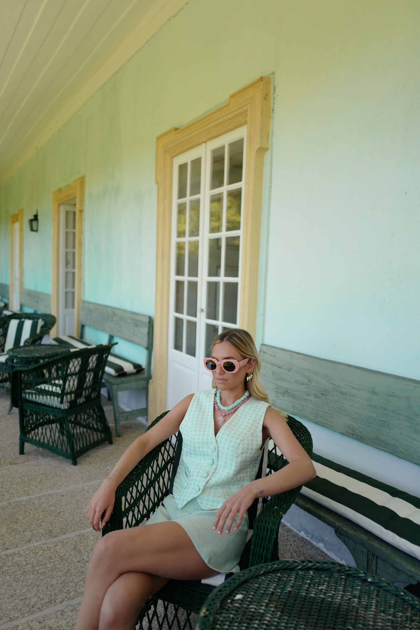 Céline Linen Shorts - Mint