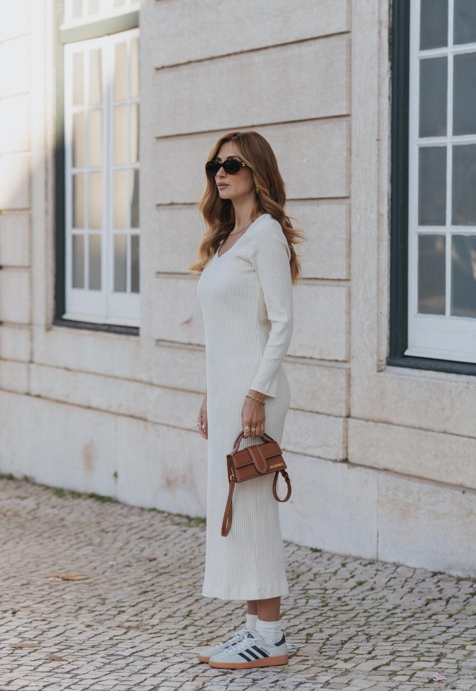 Jane Knit Dress - Cream - Fluffy Feet