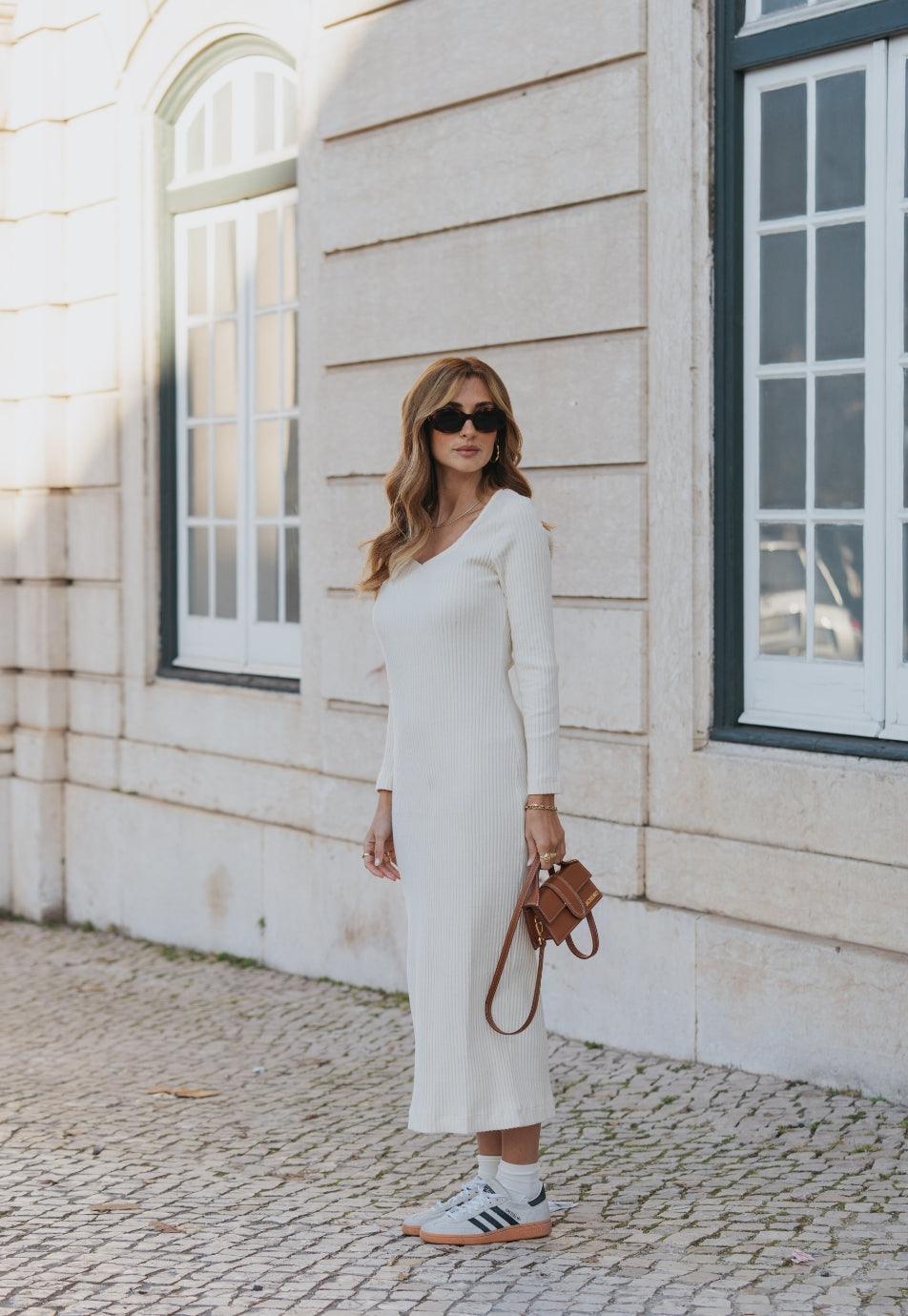 Jane Knit Dress - Cream - Fluffy Feet