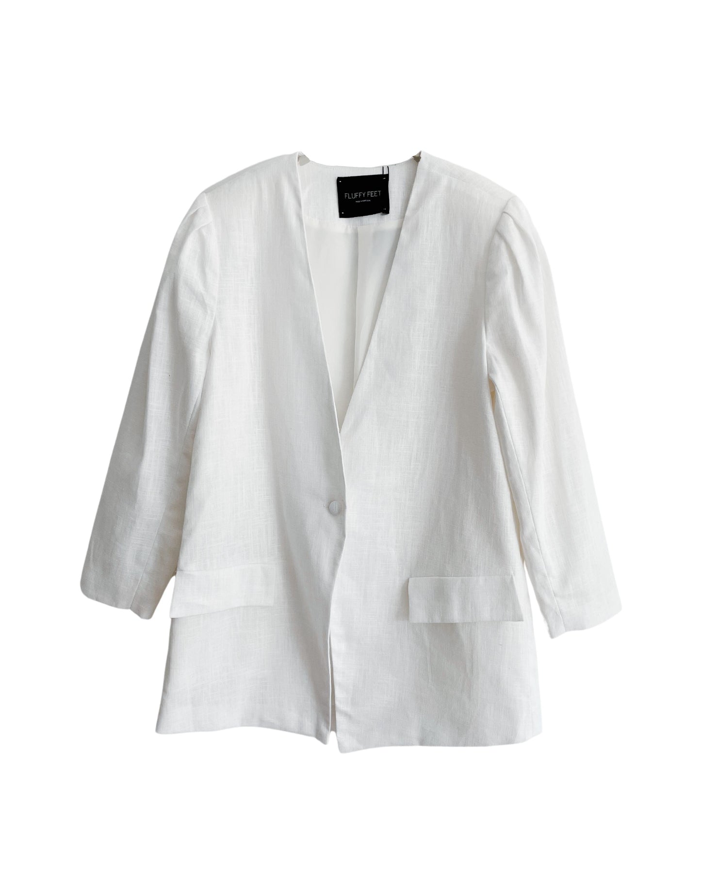 Blazer Aurora Linen | White - Fluffy Feet