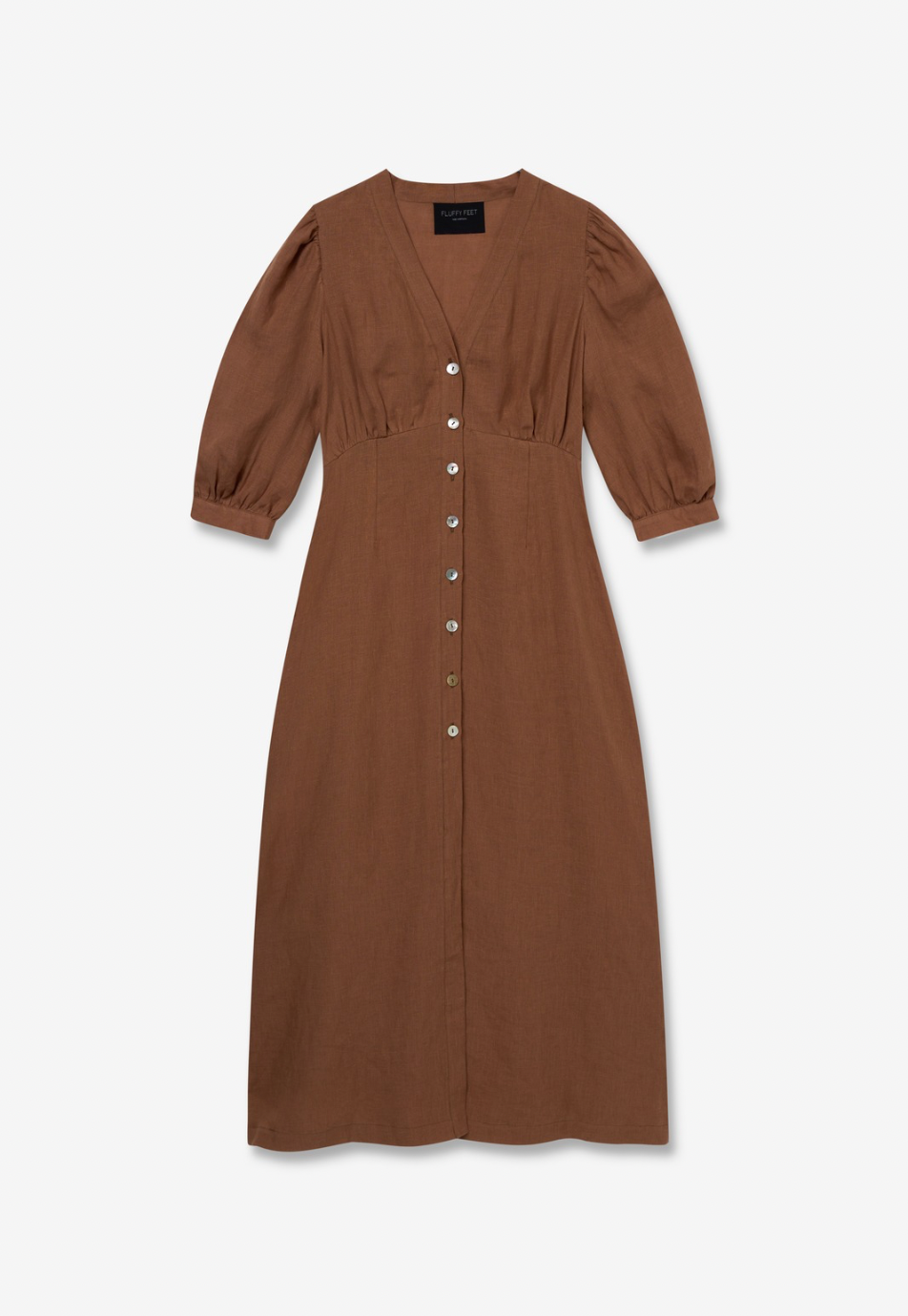 Vestido de lino Amelia - Terracota