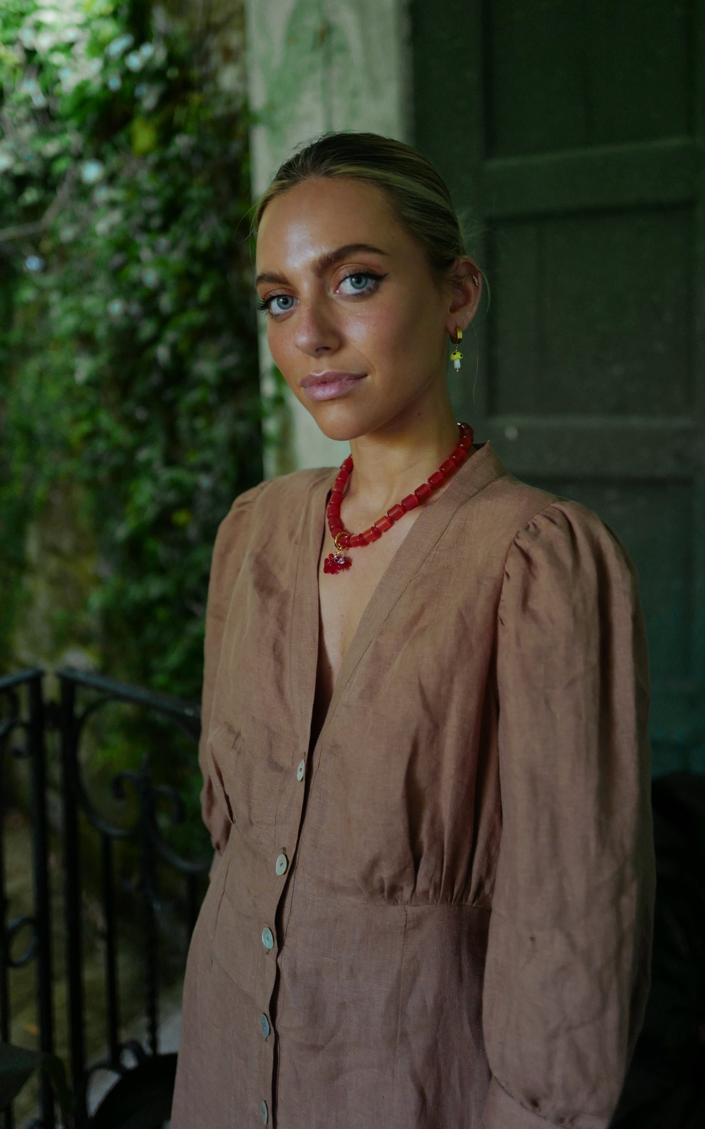 Vestido de lino Amelia - Terracota