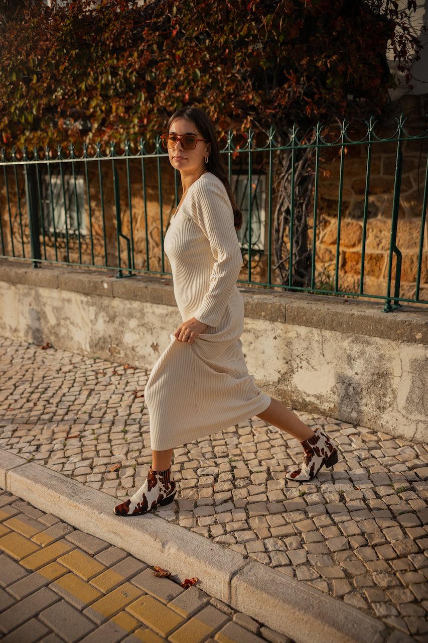 Jane Knit Dress - Cream - Fluffy Feet