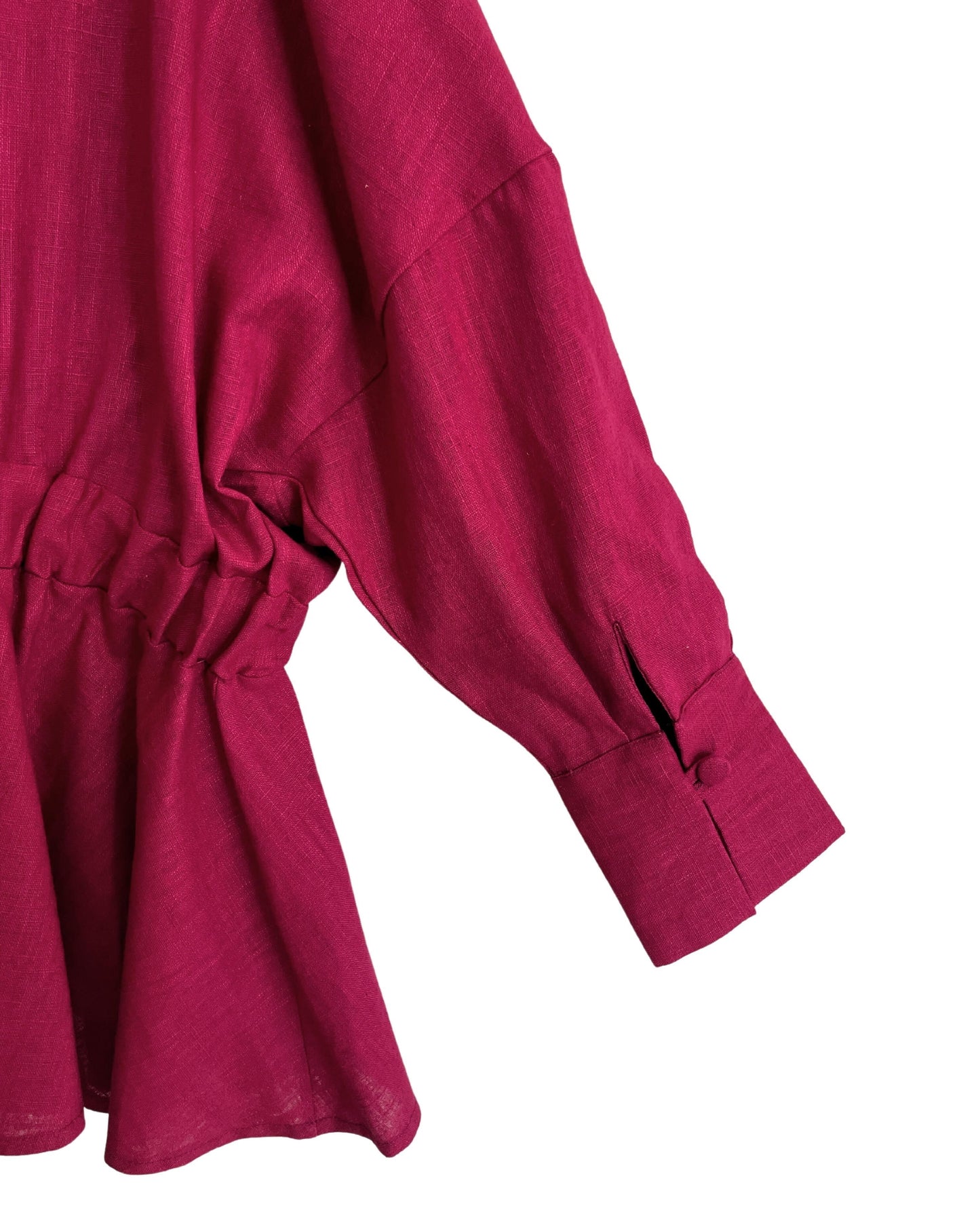 Margot Blouse Linen | Fuschia - Fluffy Feet