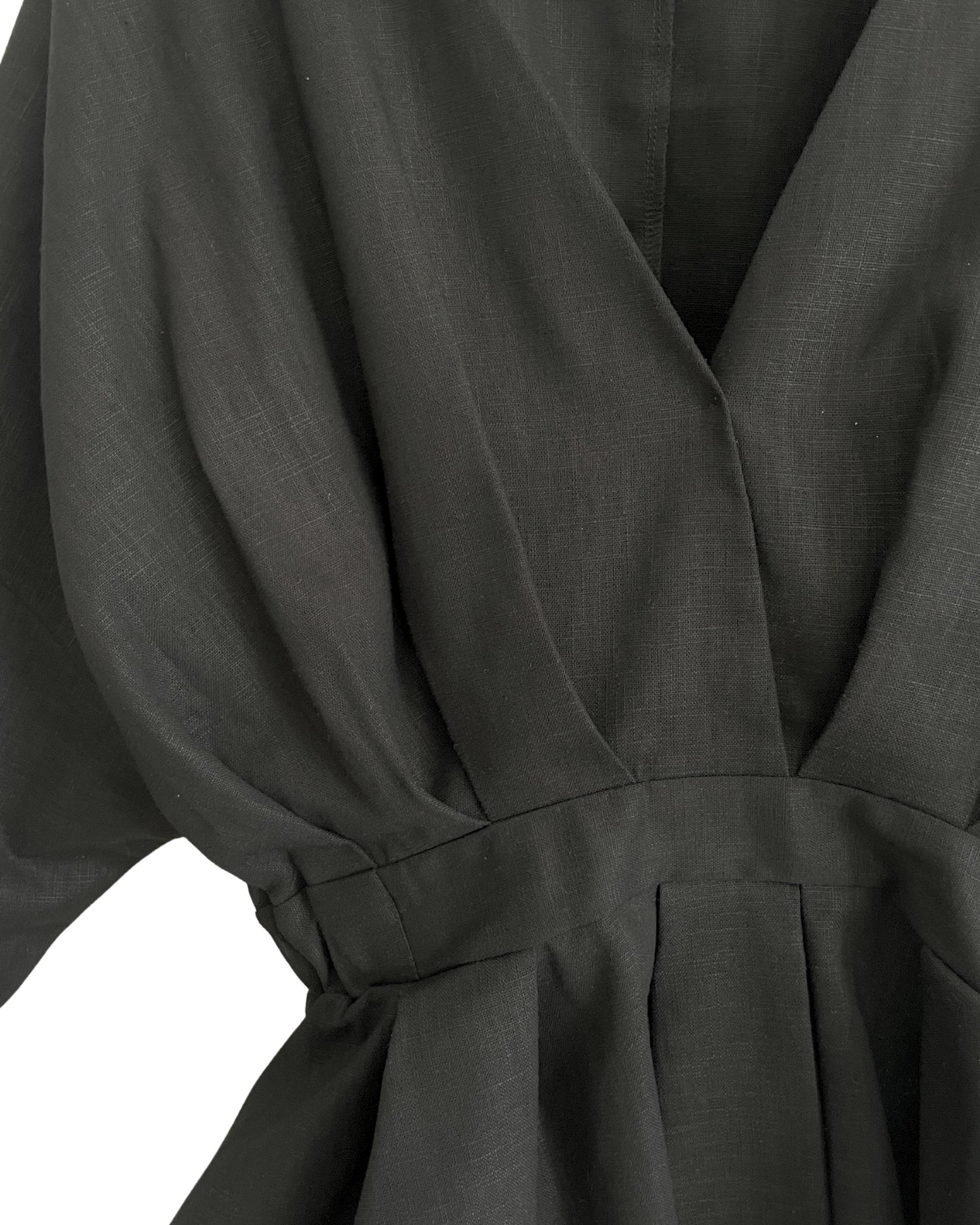 Margot Blouse Linen | Black - Fluffy Feet