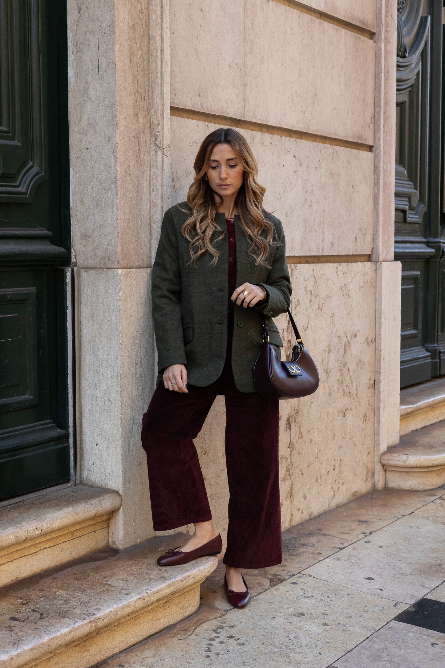 Blazer de lana Louis - Cuadros verde oliva