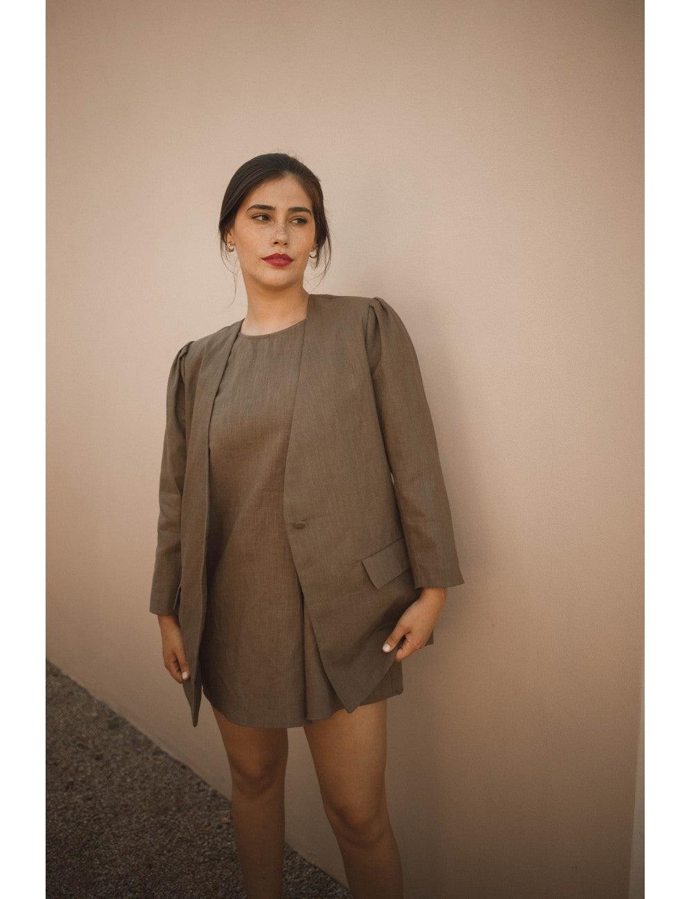Blazer Aurora Linen | Khaki - Fluffy Feet