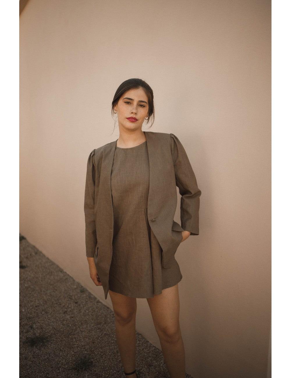Blazer Aurora Linen | Khaki - Fluffy Feet