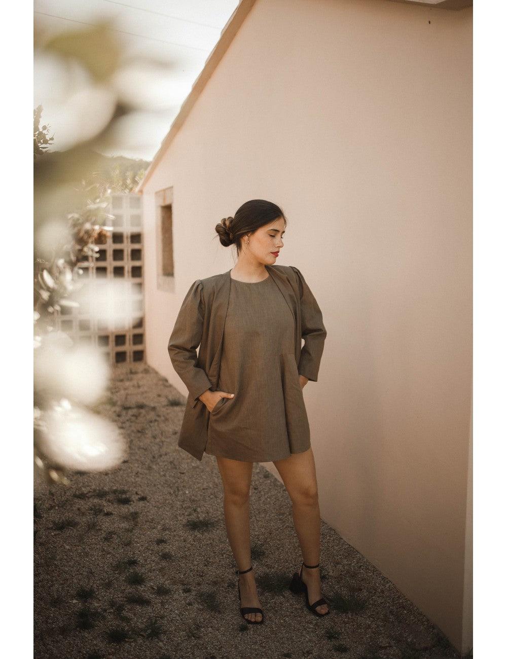 Blazer Aurora Linen | Khaki - Fluffy Feet