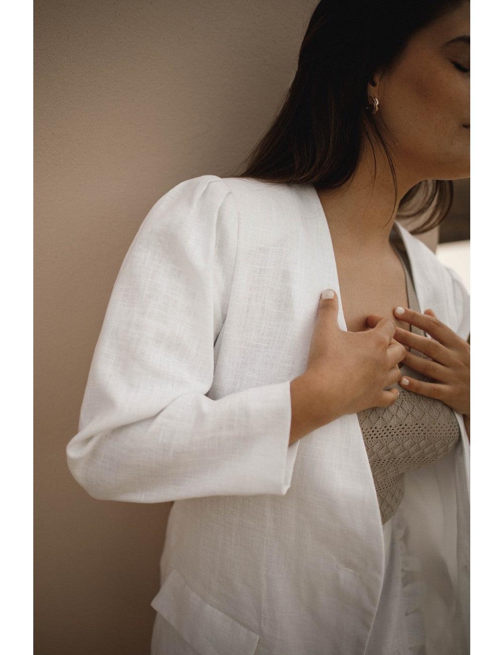 Blazer Aurora Linen | White - Fluffy Feet