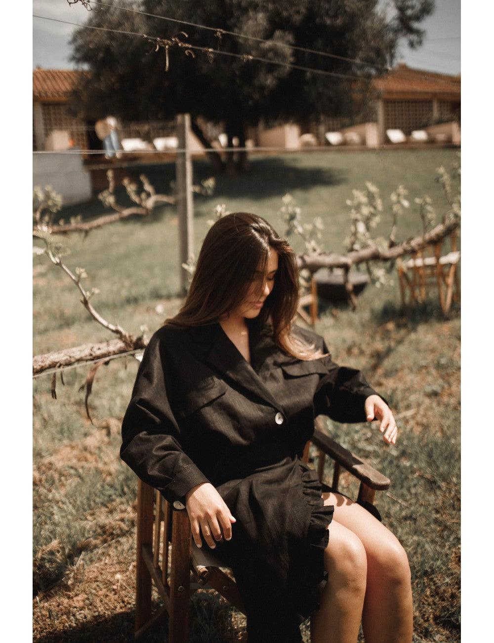 Ertha Oversized Shirt | Black - Fluffy Feet