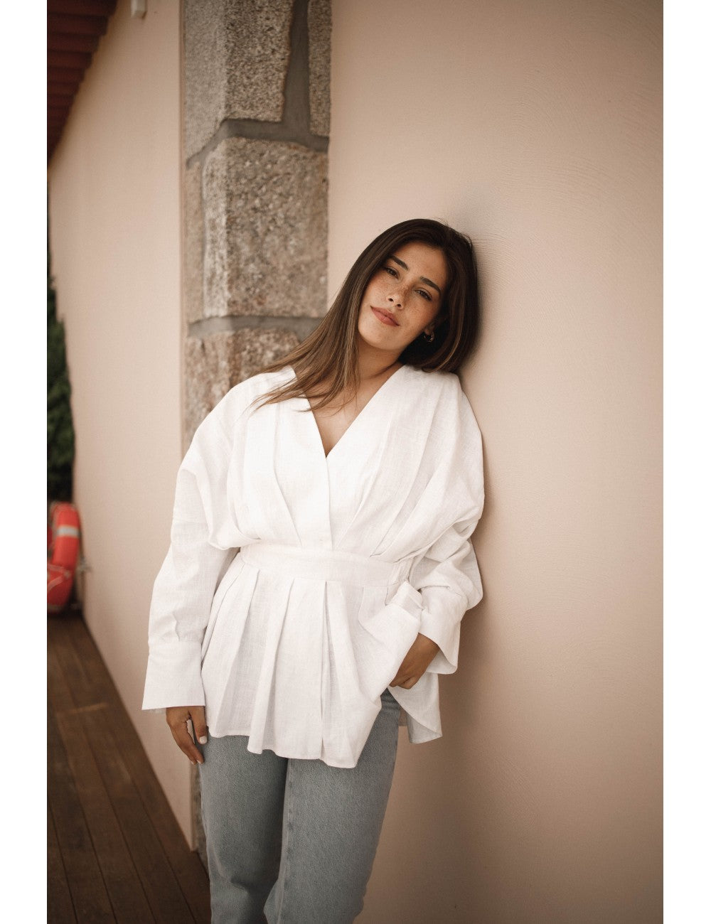 Blusa Margot Lino | blanco
