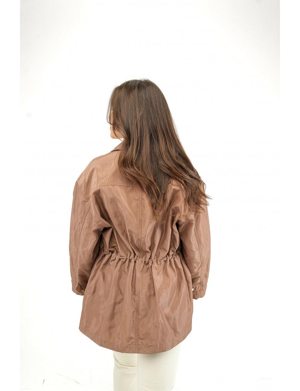 Parka camel com botões dourados - Fluffy Feet