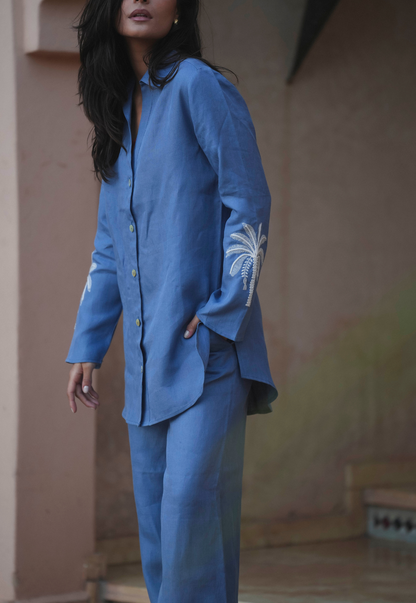 Camisa Palm Tree Blue