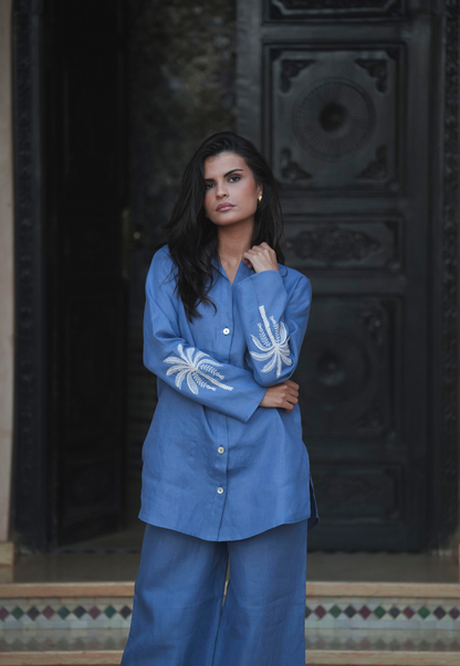 Camisa Palm Tree Blue