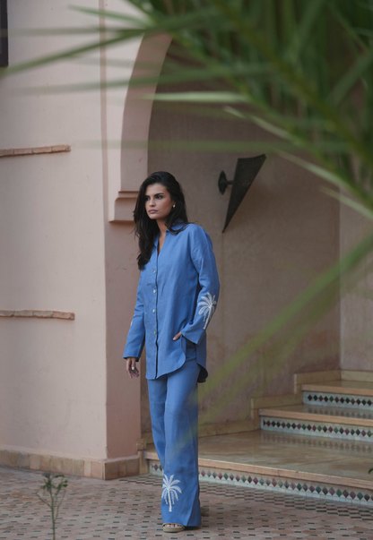 Camisa Palm Tree Blue