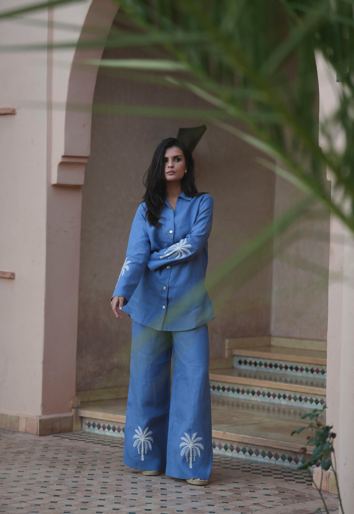Calça Palm Tree Blue