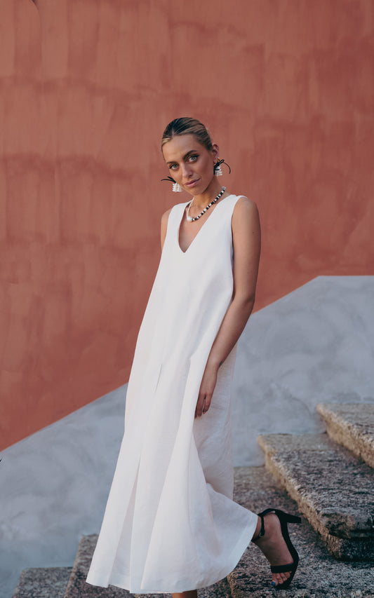 Pilar Long Dress - White
