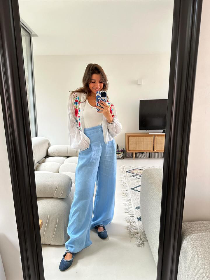 Sienna Trousers - Baby Blue