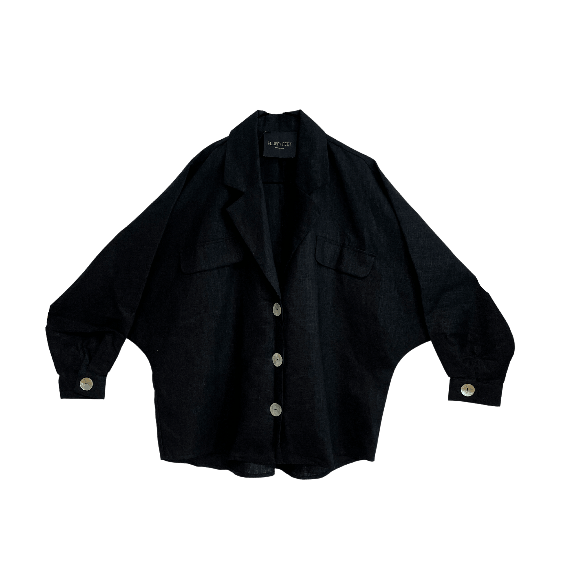 Ertha Oversized Shirt | Black - Fluffy Feet 