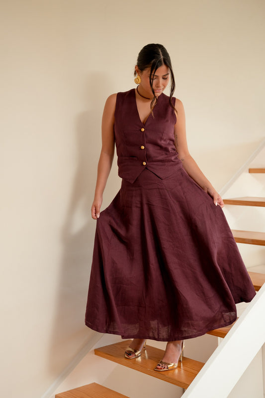 Ivy Skirt - Wine
