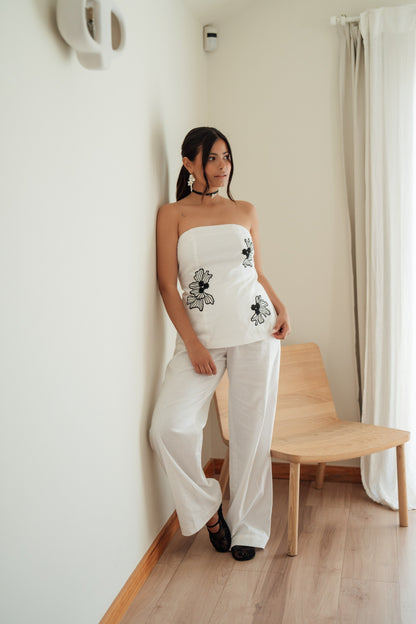Malu Top - White Flowers