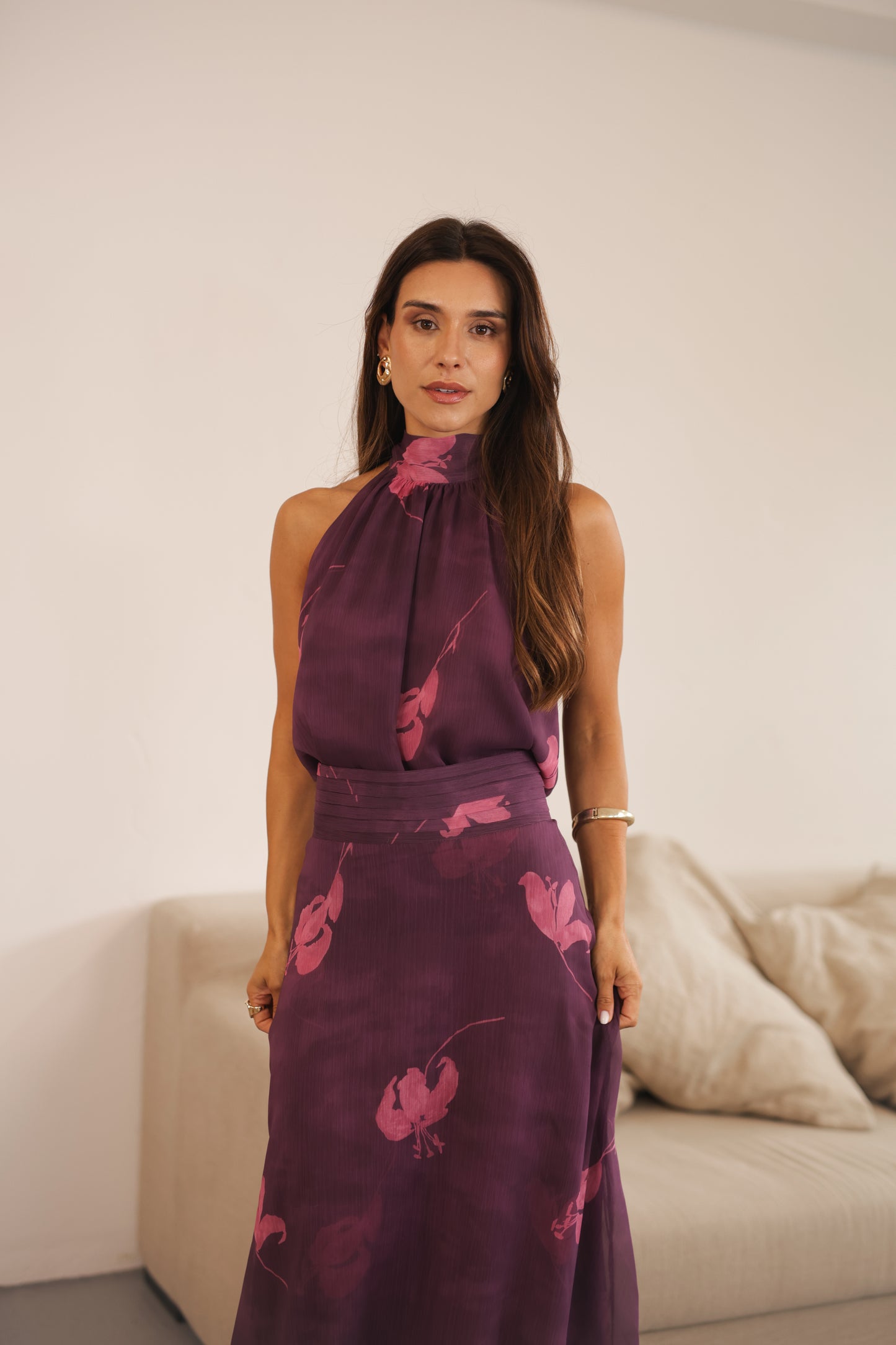 Liry Top Princess Earrings Plum