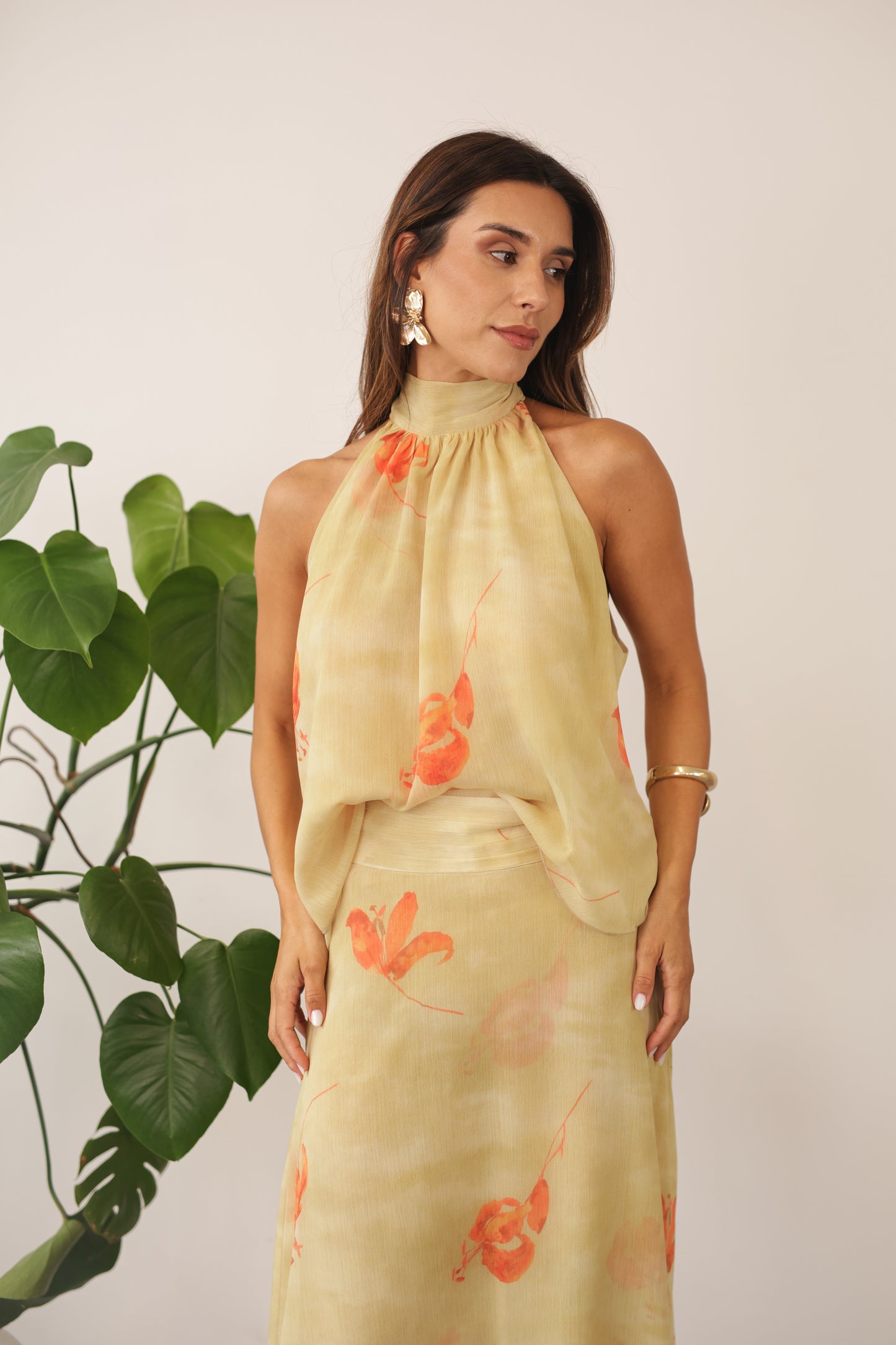 Selina Skirt Princess Earrings Green