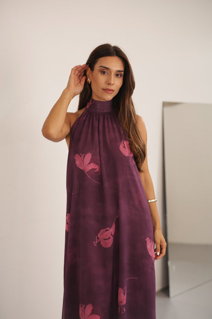 Liry Long Dress Princess Earrings Plum