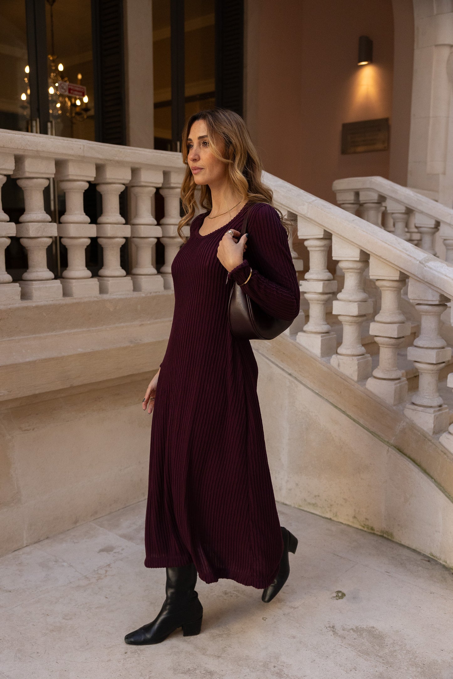 Olma Midi Dress - Wine