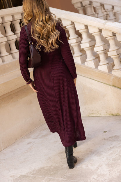 Olma Midi Dress - Wine