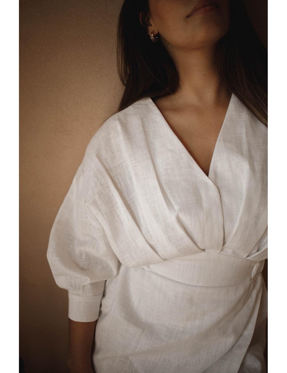 Margot Dress Linen | White